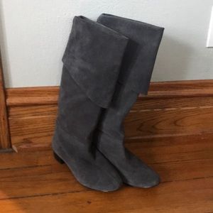 Gray suede boots